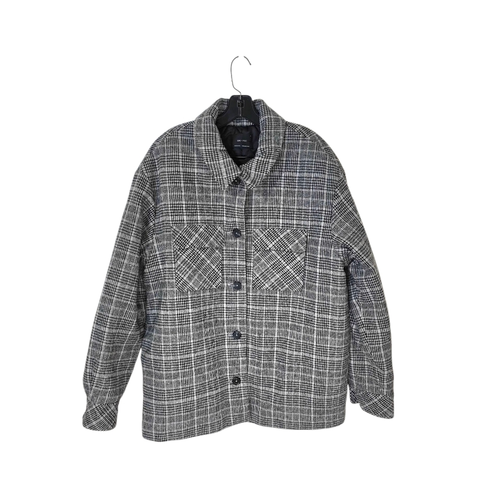 Oak + Fort Black‎ Plaid Flannel Quilted Coat Women's Large NWT Acadamia Preppy